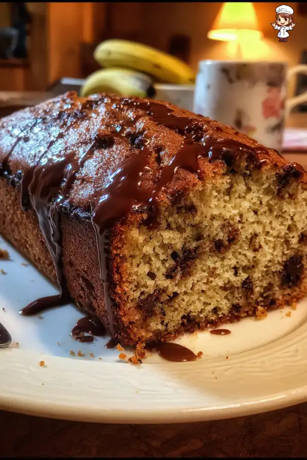 Banana Chocolate Chip Loaf with Espresso Glaze Recipe