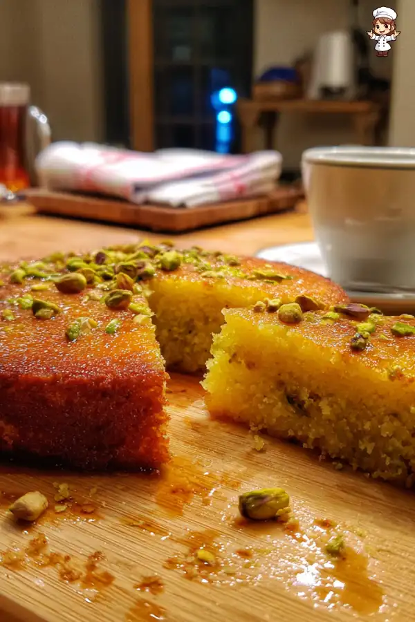 Cardamom Pistachio Semolina Cake