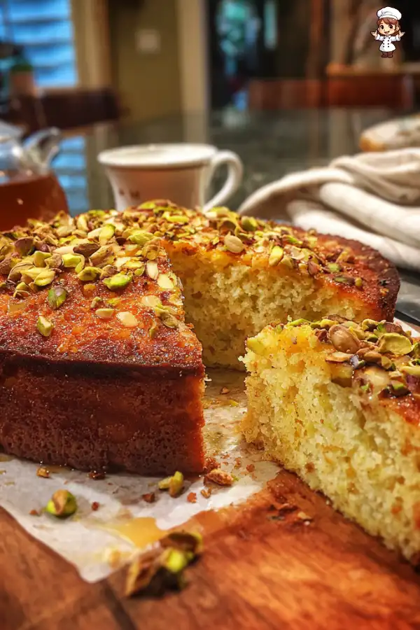 Citrus Pistachio Almond Drizzle Cake