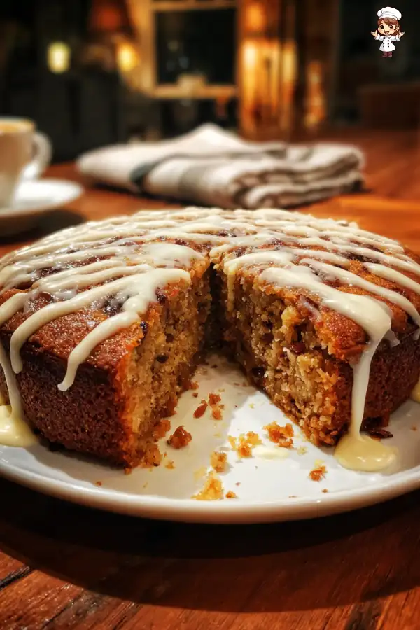 Dense Clove Date Cake with Cream Drizzle