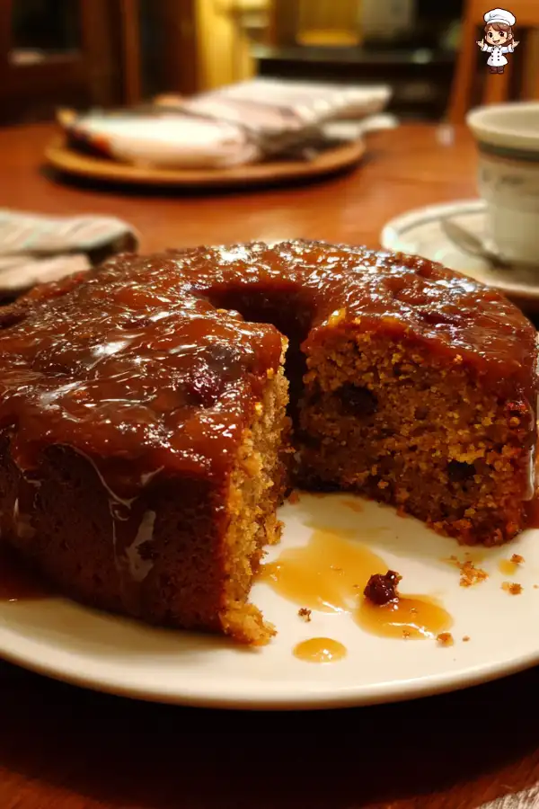 Gingerbread Date Cake with Caramel Glaze