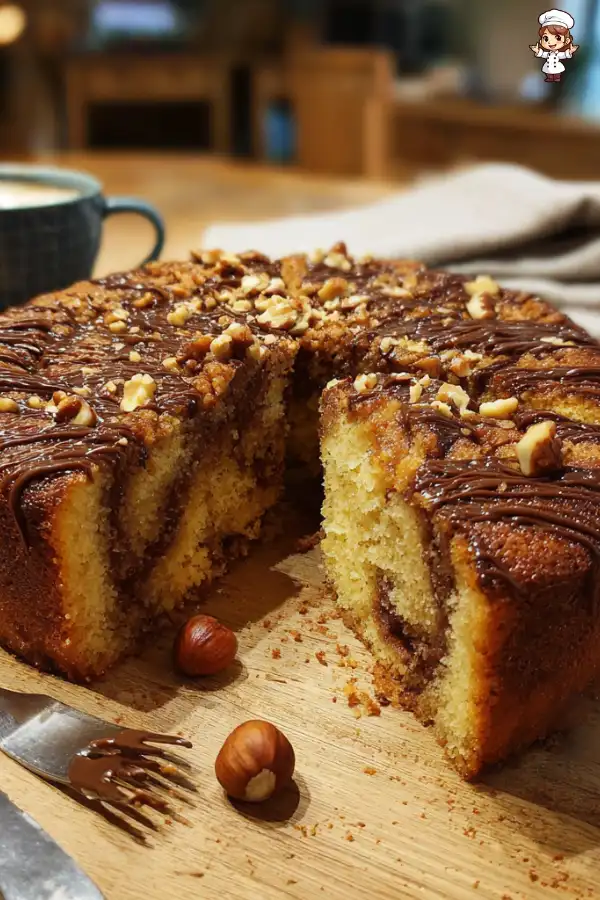 Nutella Swirl Cake with Hazelnut Drizzle