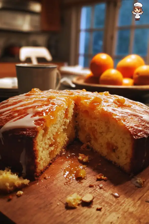 Orange Apricot Cake with Almond Glaze