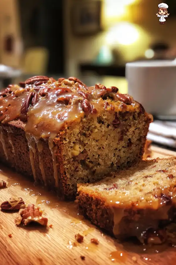 Spiced Apple Pecan Loaf with Maple Glaze
