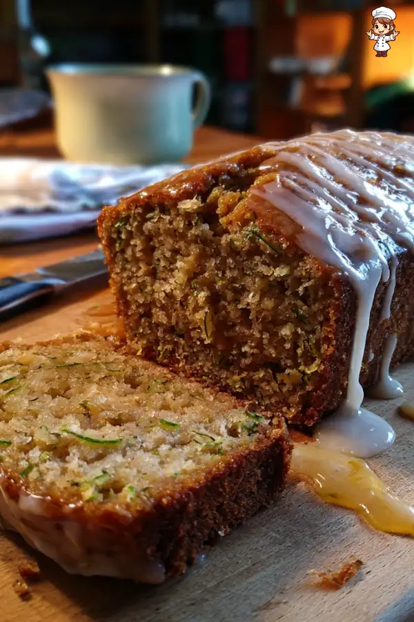 Spiced Zucchini and Date Cake with Lemon Glaze