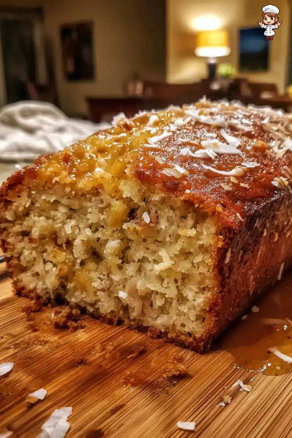 Sticky Banana Coconut Cake Recipe with Pineapple Syrup