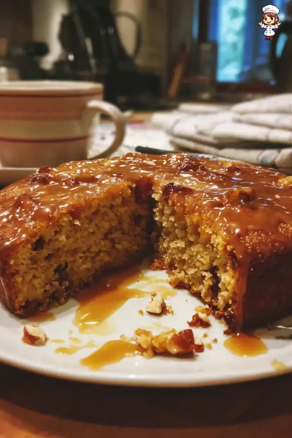 Sticky Plum and Hazelnut Cake with Spiced Glaze