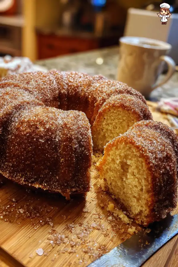 Apple Cider Donut Cake with Nutmeg Sugar