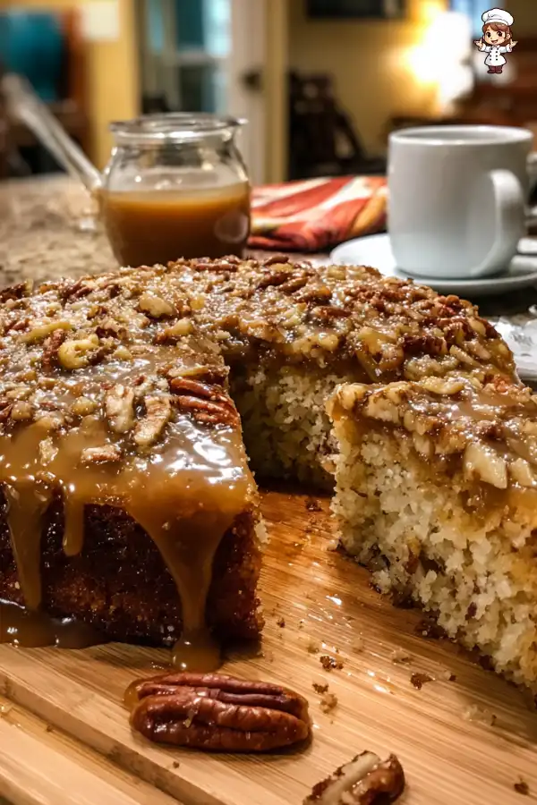Apple Pecan Cake with Brown Sugar Frosting