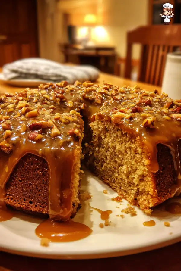 Caramel Date Cake with Walnut Glaze Recipe