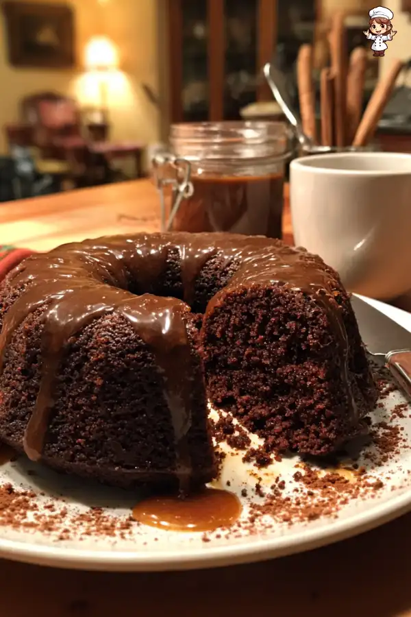 Chocolate Ginger Cake with Cinnamon Glaze