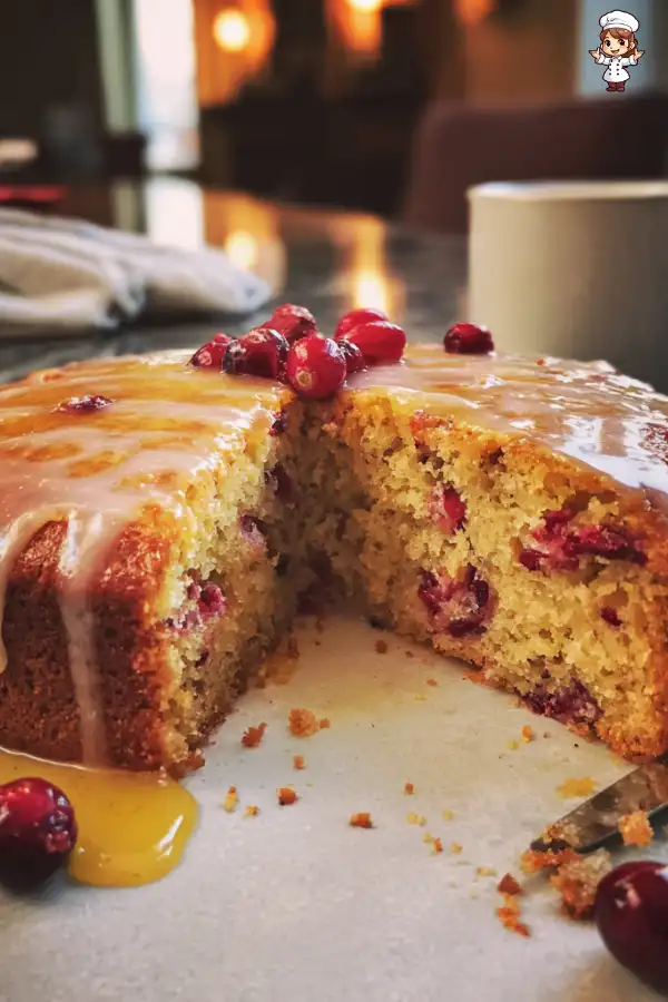 Cranberry Date Cake with Orange Glaze Recipe