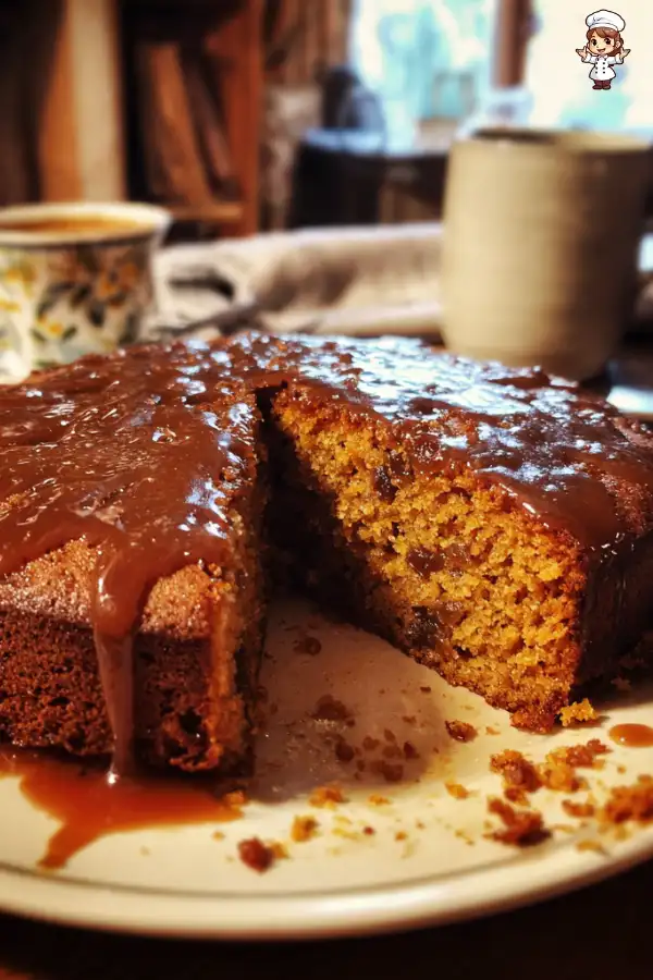 Ginger Date Cake with Molasses Glaze
