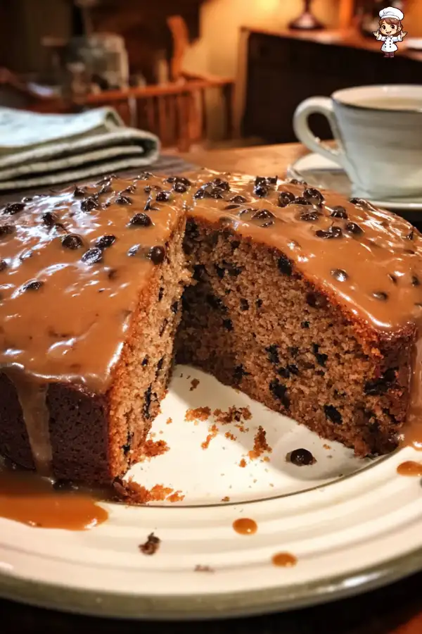 Mocha Chocolate Chip Cake with Cinnamon Glaze