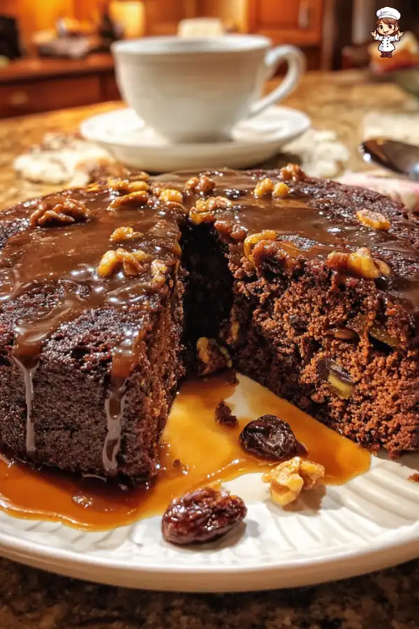 Mocha Date Cake Recipe with Brown Sugar Syrup