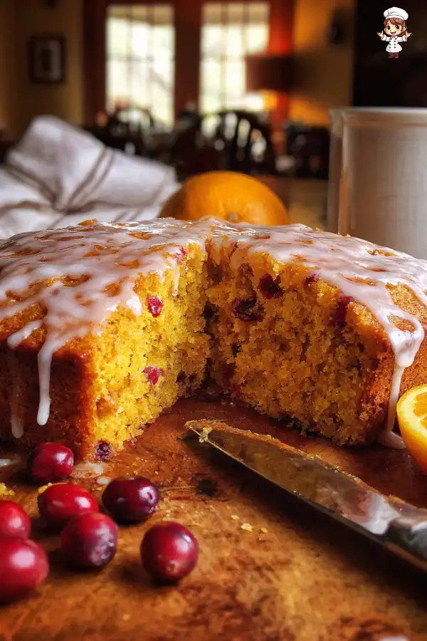 Pumpkin Cranberry Cake with Orange Glaze Recipe