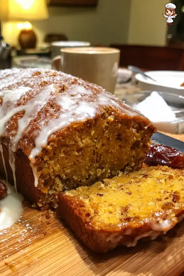Pumpkin Date Cake with Vanilla Drizzle Recipe