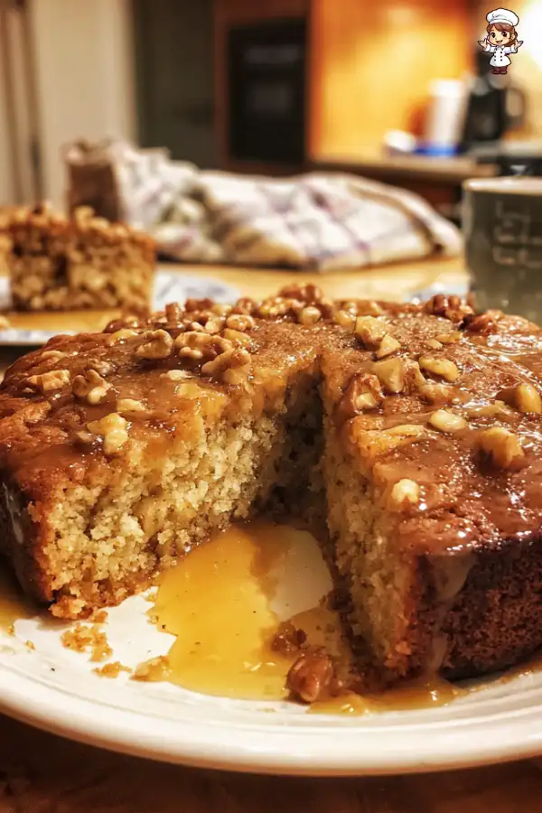 Spiced Apple Walnut Cake with Maple Drizzle Recipe
