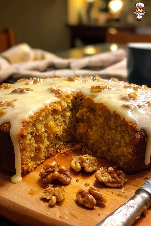 Spiced Carrot Cake with Molasses Drizzle