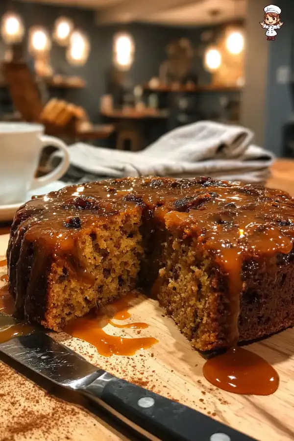 Sticky Ginger Date Cake Recipe with Caramel Sauce