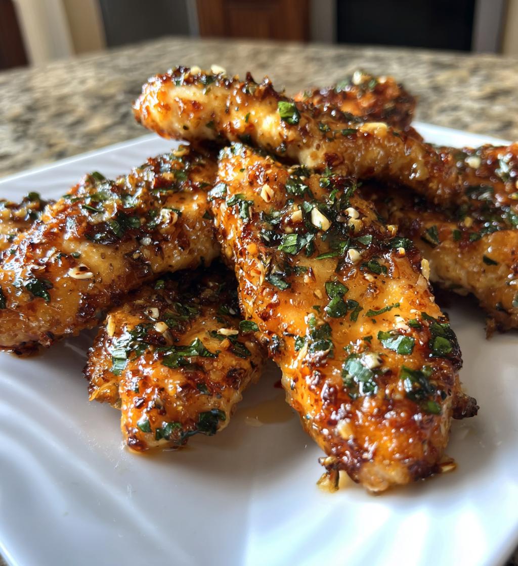air fryer honey butter garlic chicken tenders recipe - detail 1