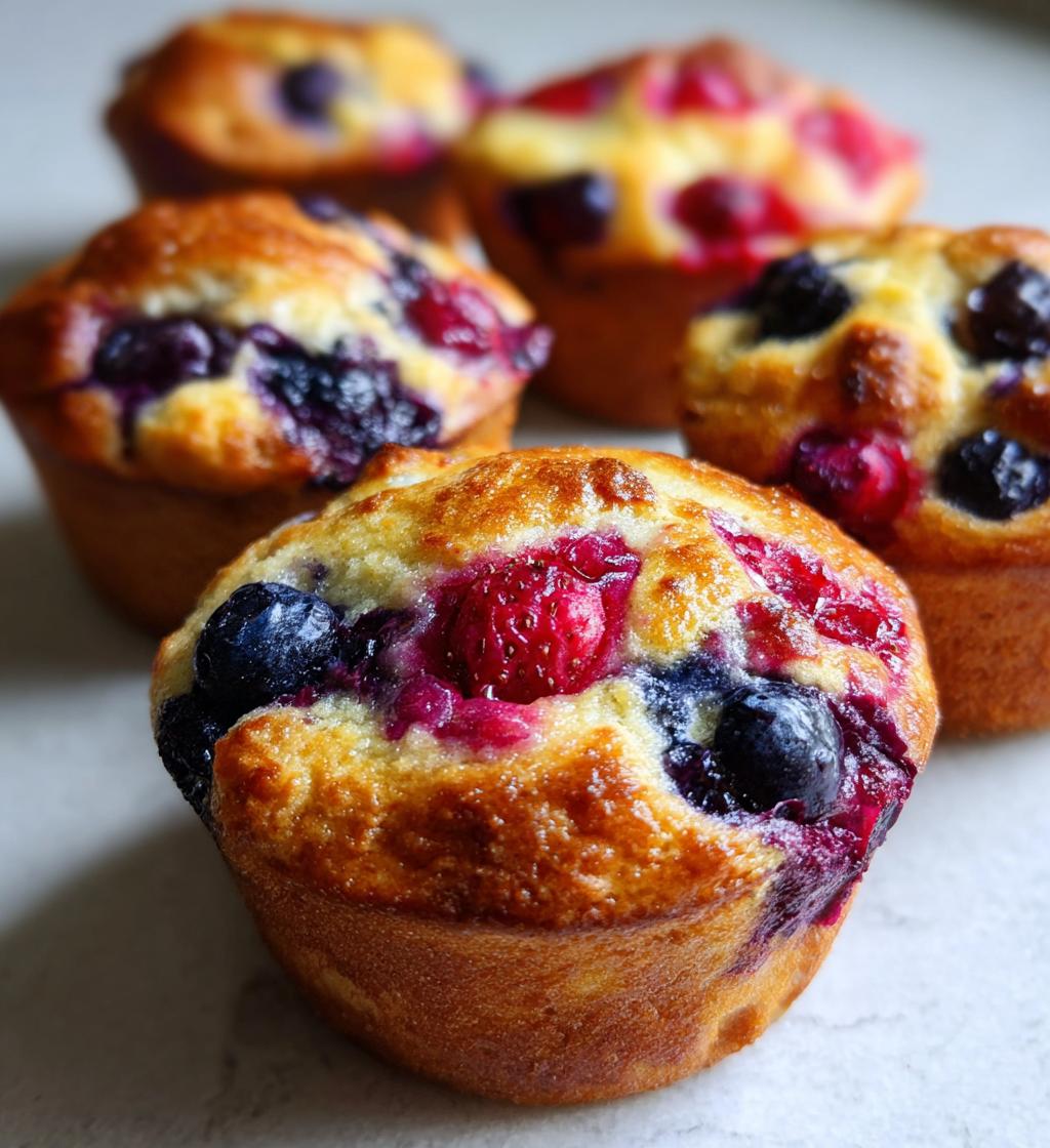 bakery style mixed berry muffins - detail 1