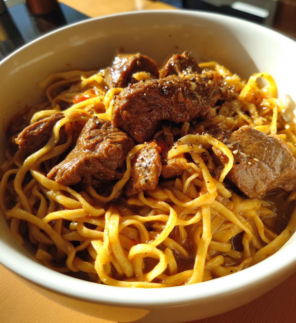 beef tips and noodles recipe - detail 1