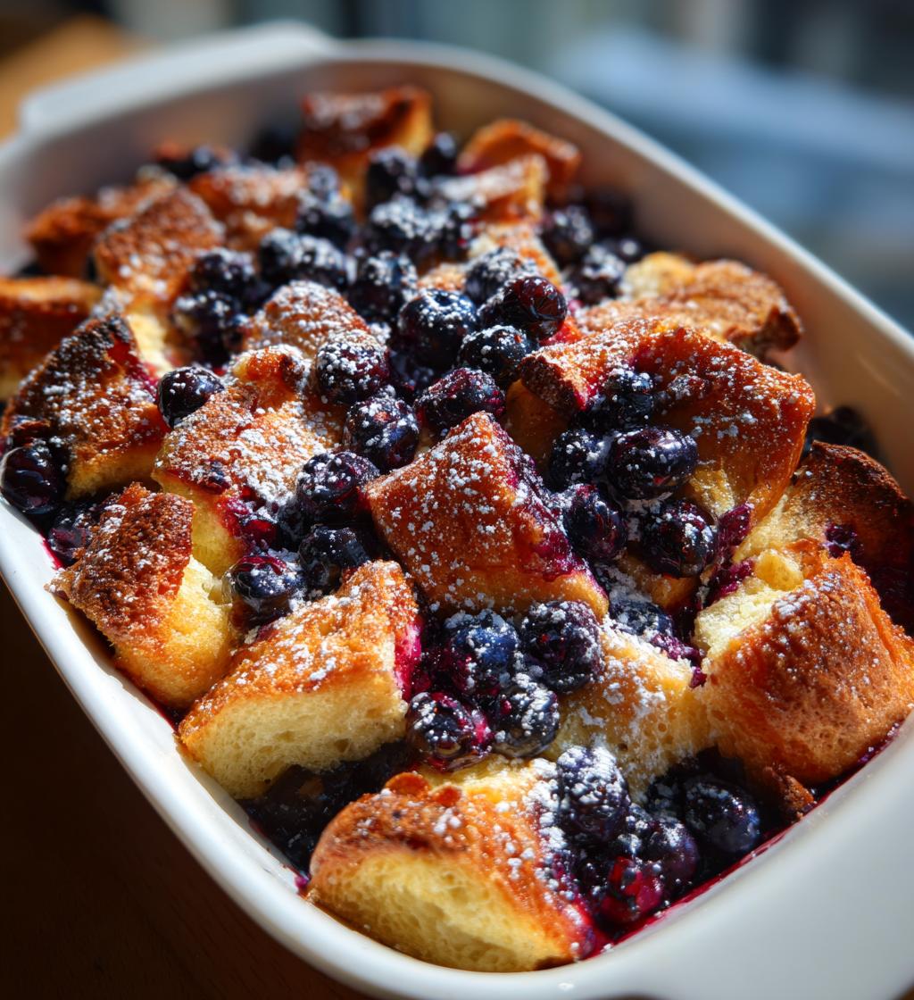 blueberry croissant breakfast bake - detail 1