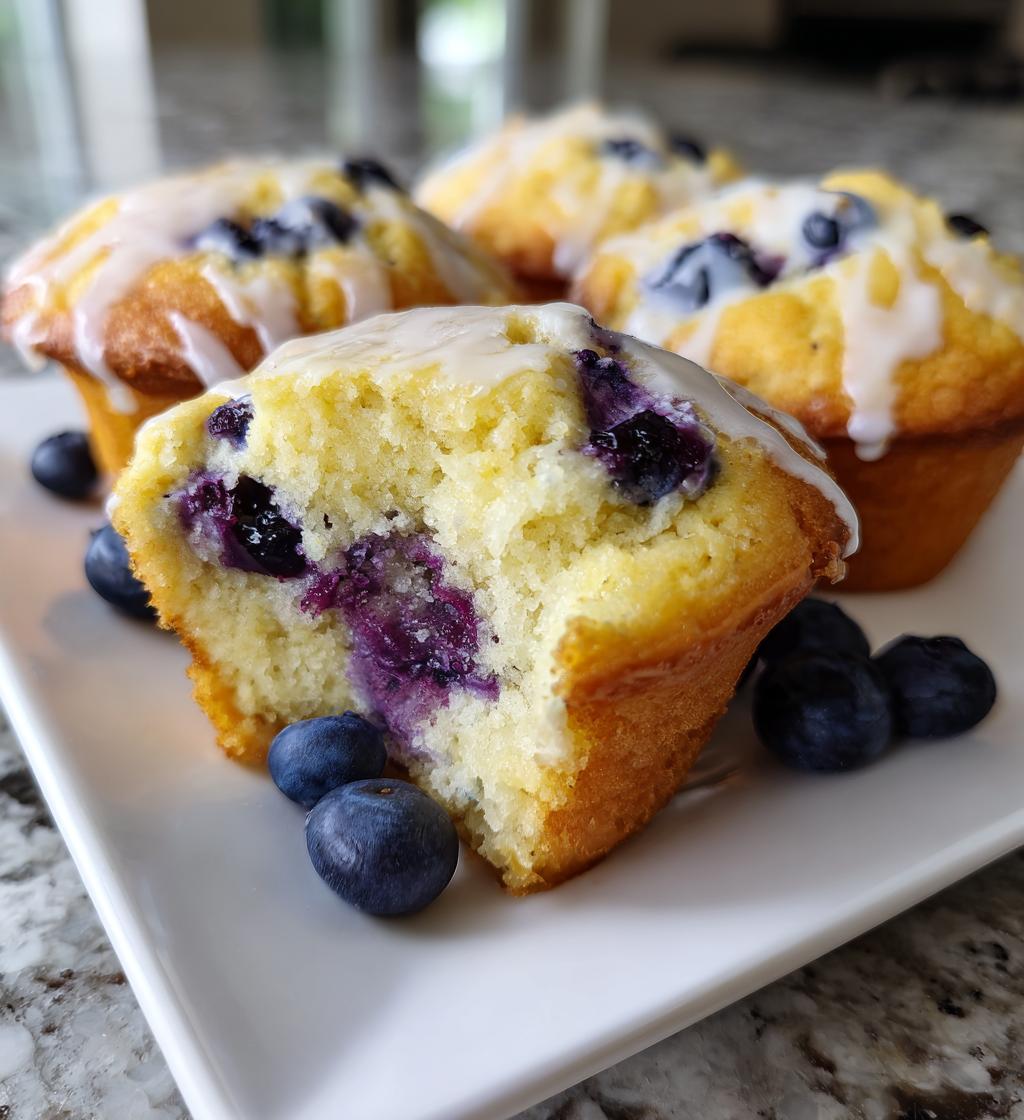 blueberry muffins with lemon glaze - detail 1