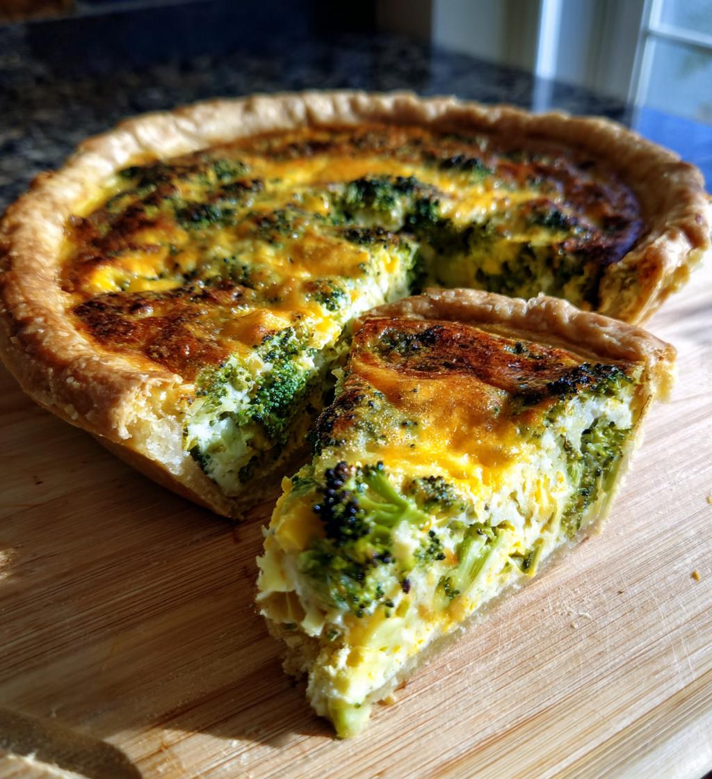 broccoli and cheese quiche - detail 1