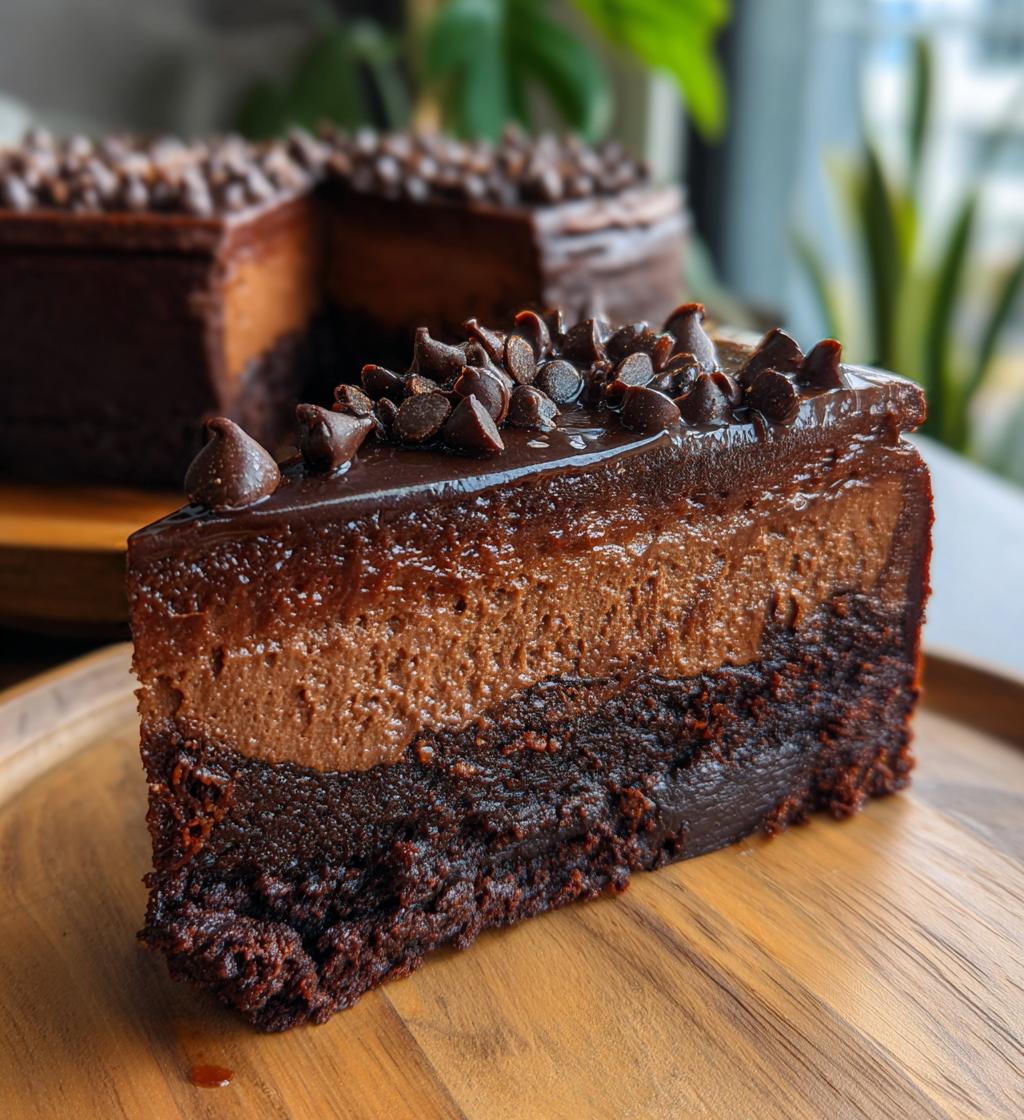 brownie bottom chocolate cheesecake - detail 1