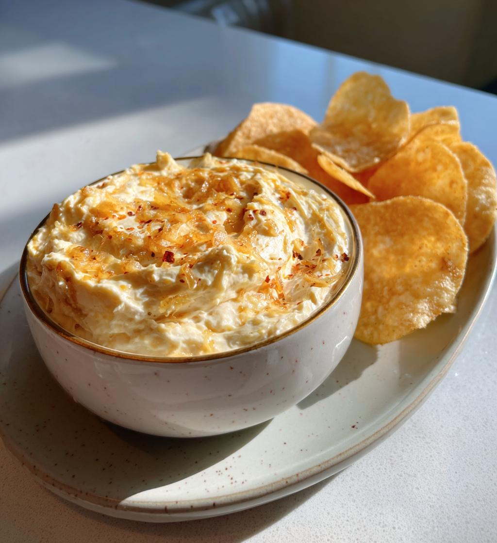 caramelized onion dip - detail 1