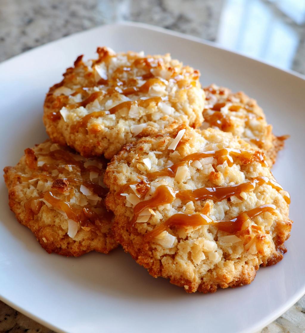 chewy caramel coconut cookies - detail 1