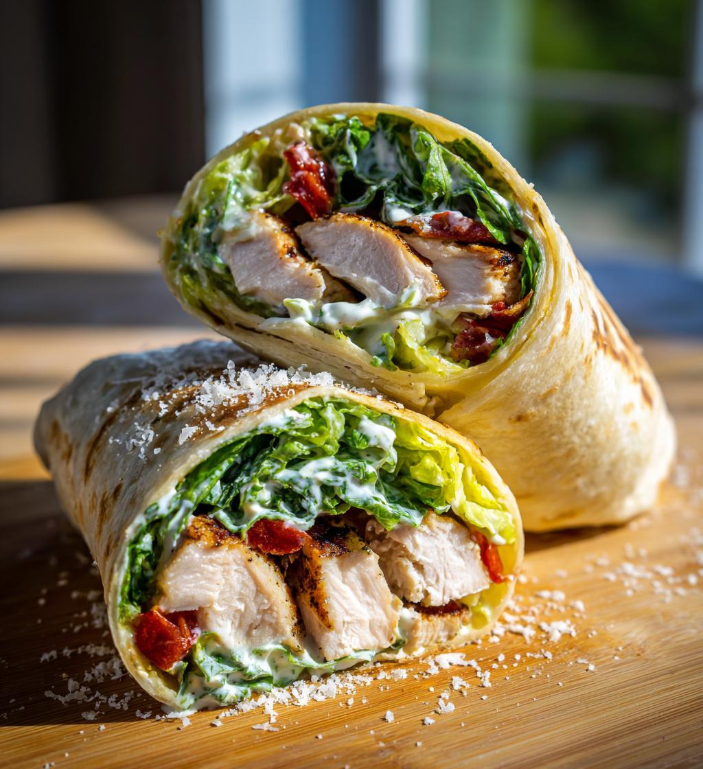 chicken caesar wrap - detail 1