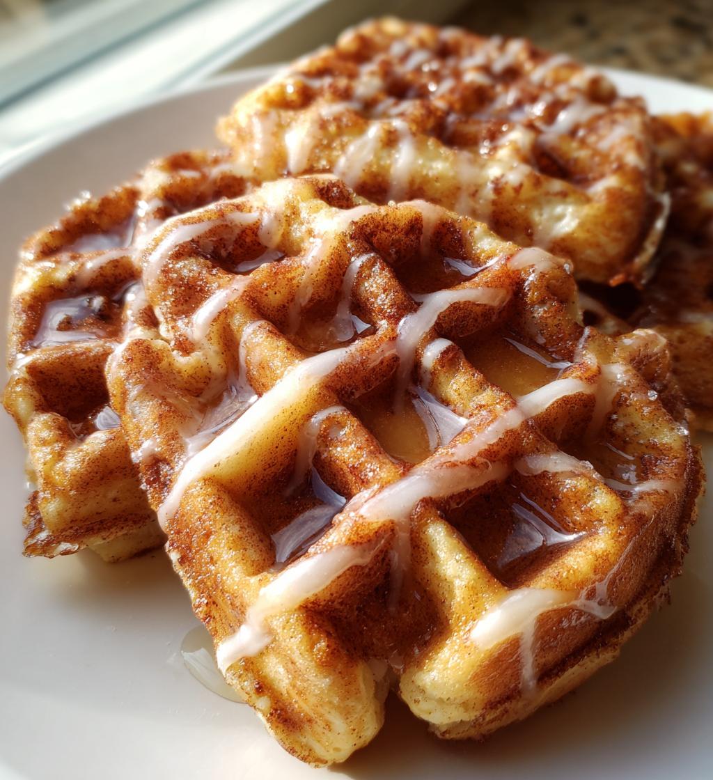 cinnamon roll waffles - detail 1