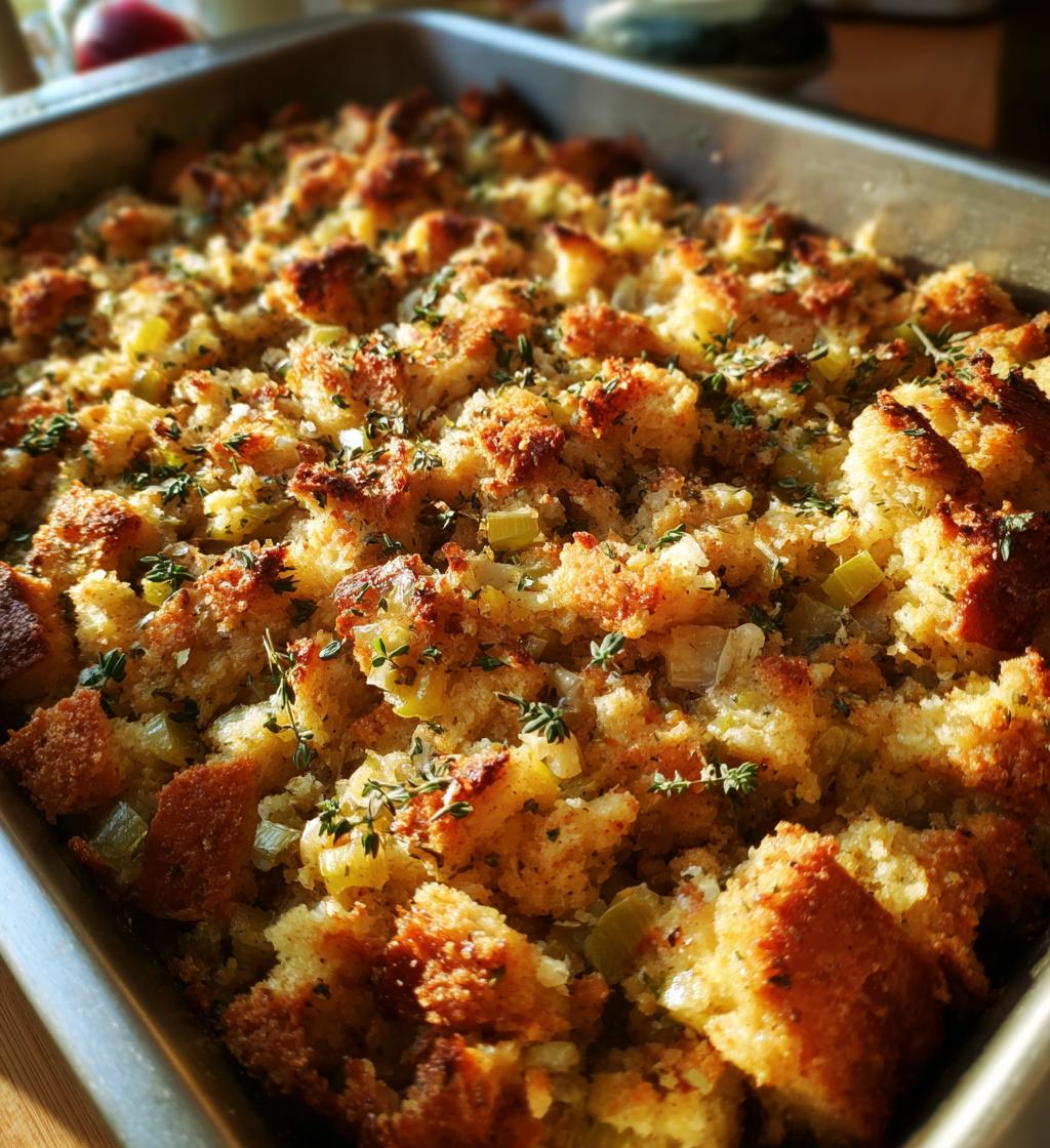 cornbread stuffing - detail 1