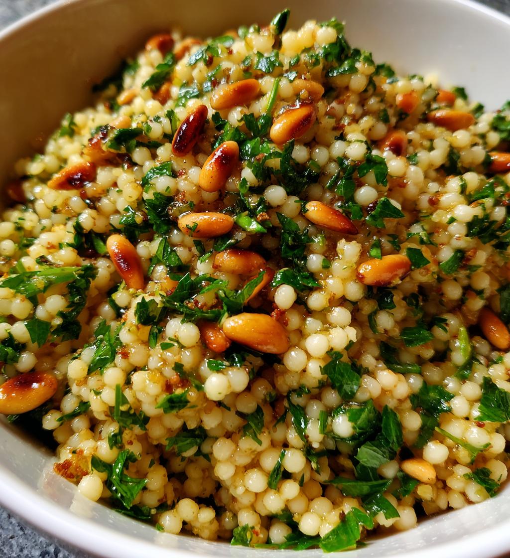 couscous with pine nuts and parsley - detail 1
