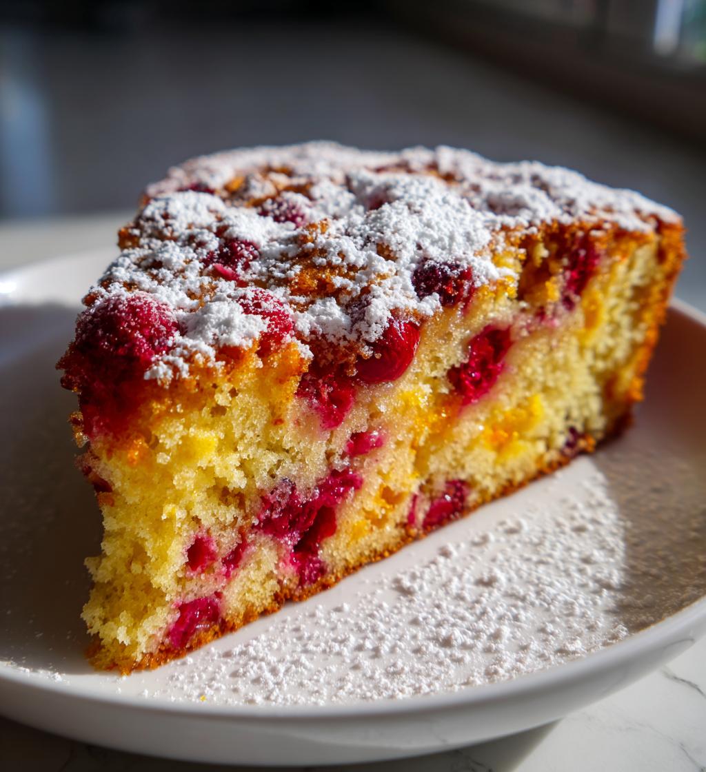 cranberry orange buttermilk breakfast cake - detail 1