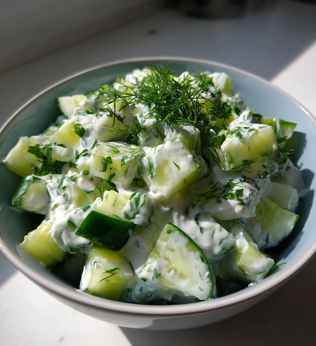 cucumber yogurt salad - detail 1