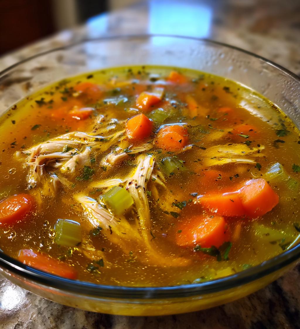 homemade chicken stock - detail 1