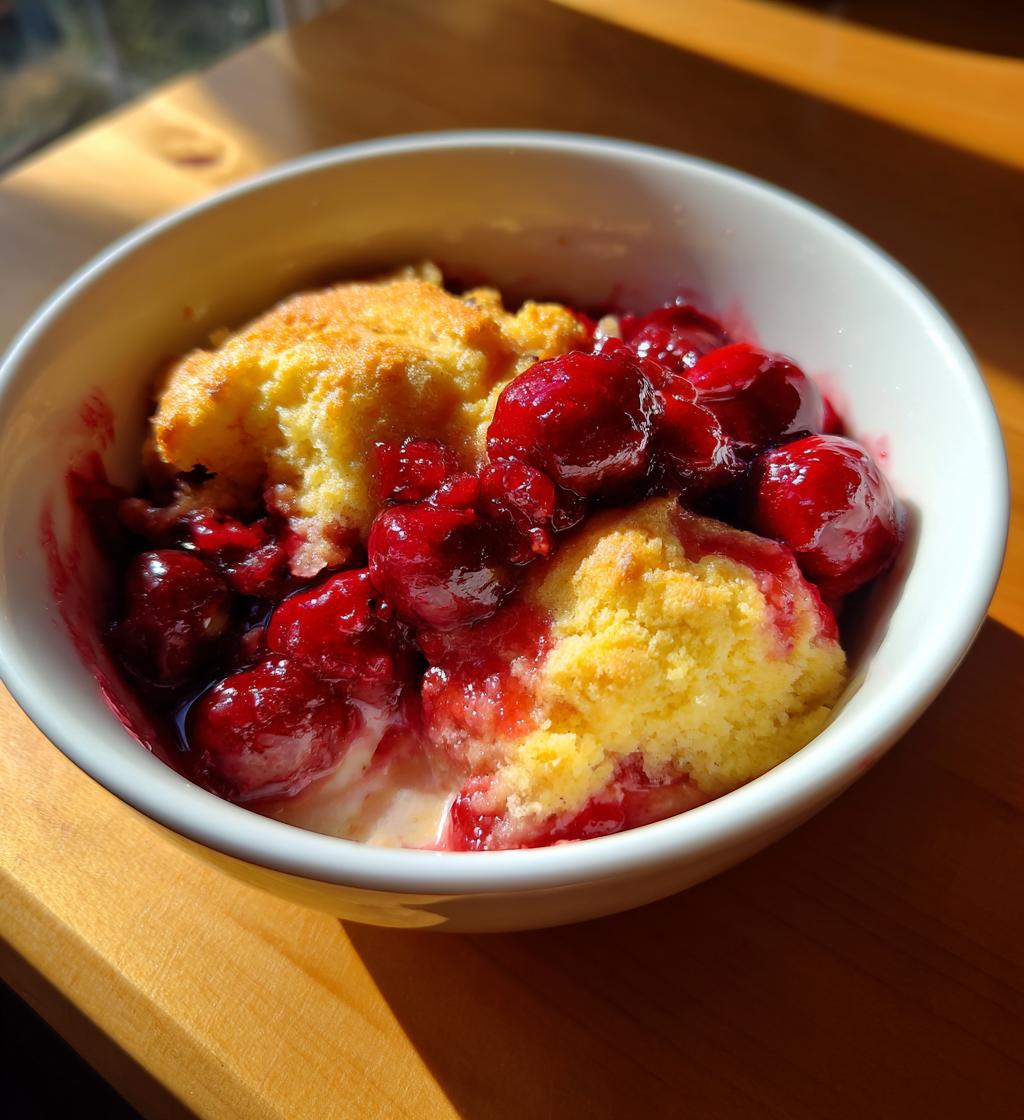 instant pot cherry cobbler - detail 1