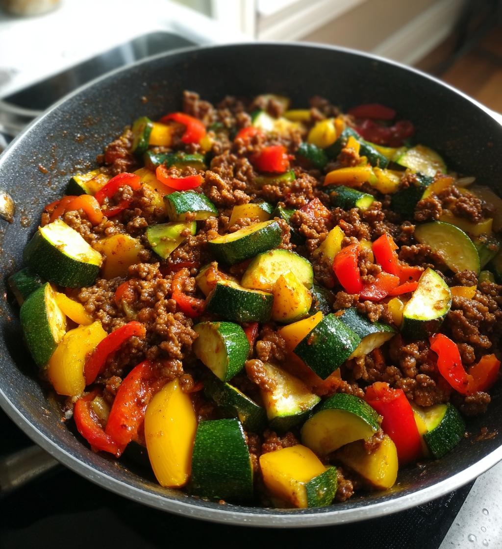 mediterranean ground beef stir fry - detail 1