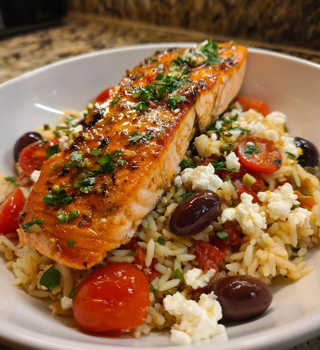mediterranean salmon rice recipe - detail 1