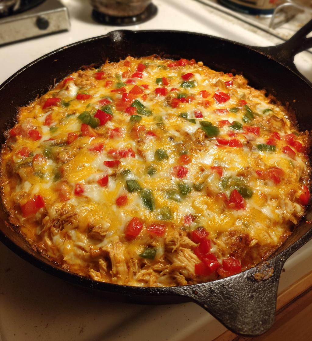 one pan sour cream chicken enchilada skillet - detail 1