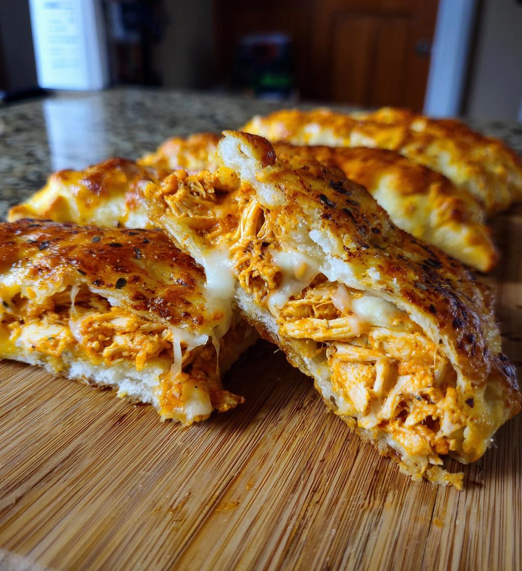 ooey gooey buffalo chicken pizza pockets - detail 1