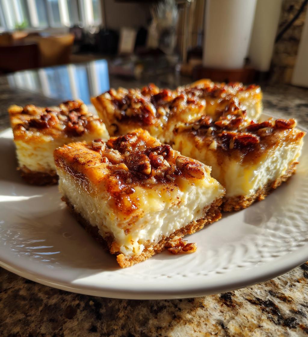 pecan cheesecake squares - detail 1