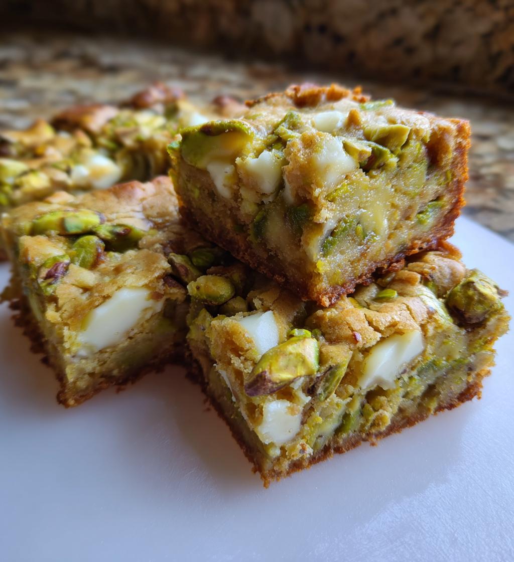 pistachio dream cookie bars - detail 1