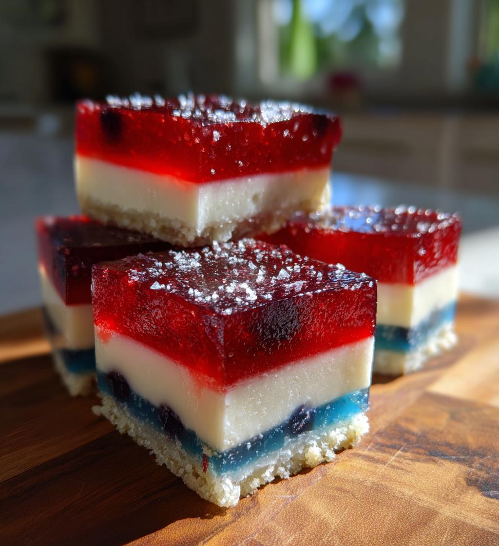 red white and blue finger jello - detail 1