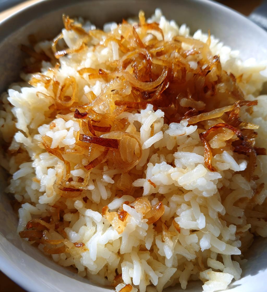 savory golden onion butter jasmine rice - detail 1