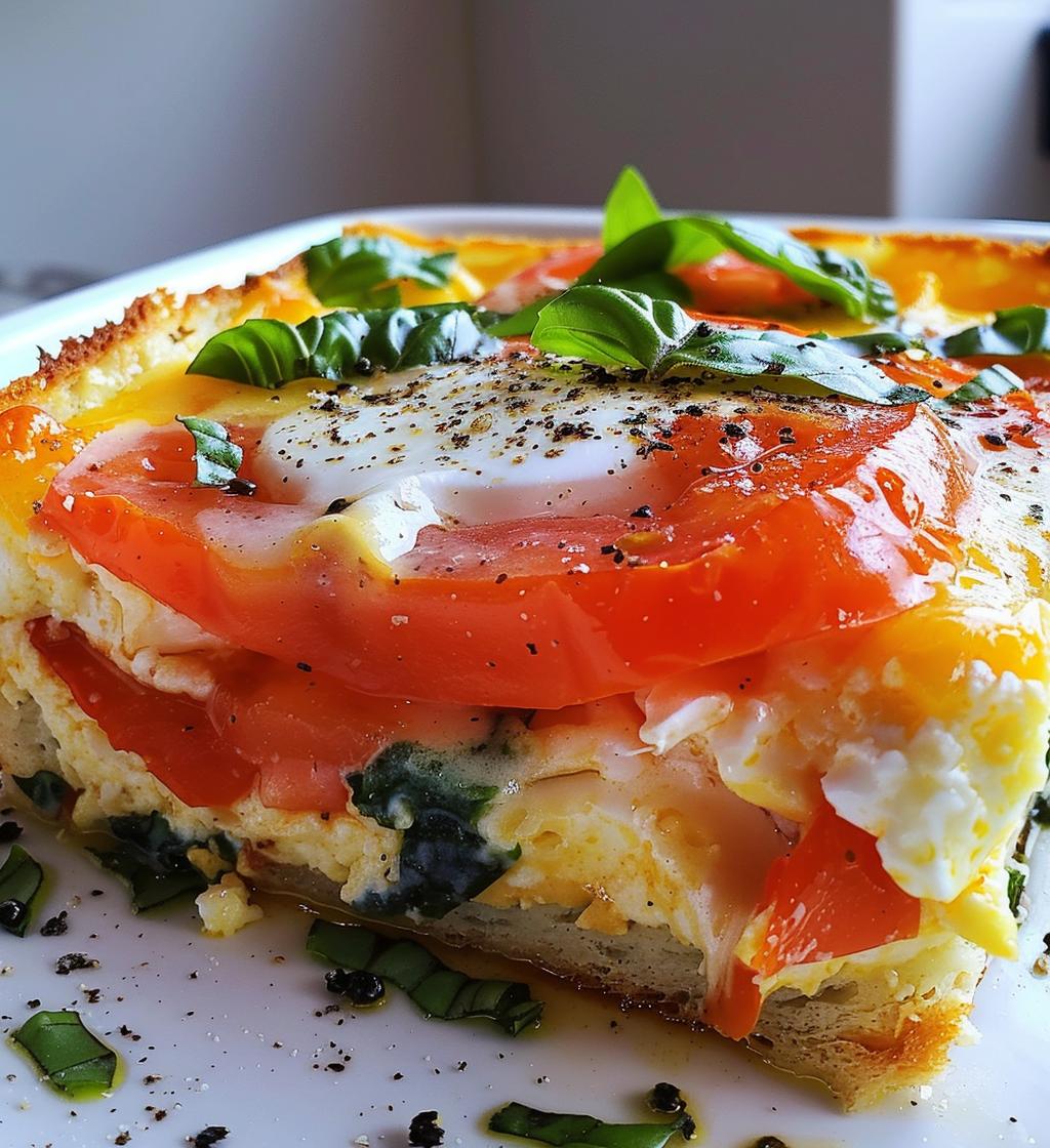 Caprese Breakfast Casserole (Tomato, Basil, Mozzarella) - detail 1